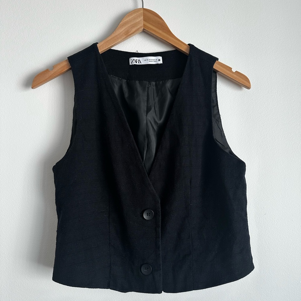 Zara Charcoal Textured Vest